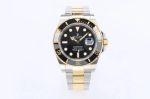 Rolex Submariner 3235 Movement 41mm Ceramic Bezel Black Face TT YG Strap Watch